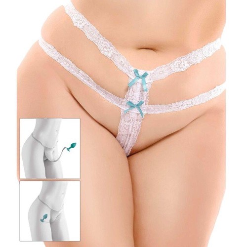 Hook up Crothless Secret Gem - Анальная пробка с трусиками, XL-2XL, 7.1х3.3 см